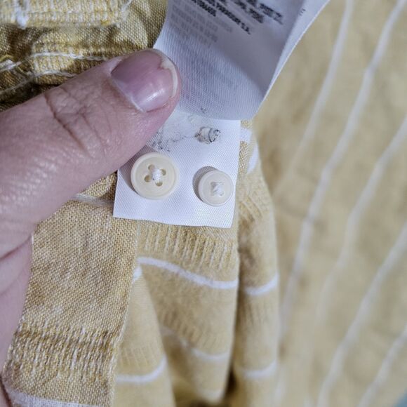American Eagle Poolside Striped Button-Up Shirt Yellow Mens XXL - Picture 11 of 11